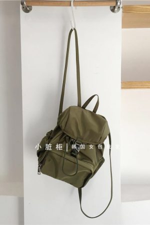 Lightweight Nylon Double Shoulder Bag - Casual Sports Travel Backpack in Korean Style for 2025 Fashion Trends