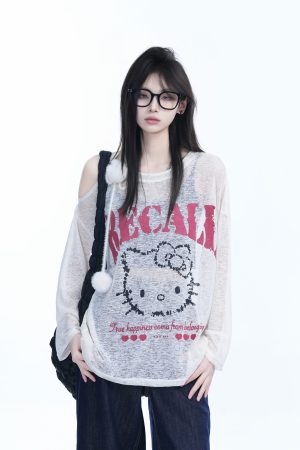 Lightweight Off-Shoulder Long Sleeve Cover-Up T-Shirt for Women - American Style Summer Sun Protection Top