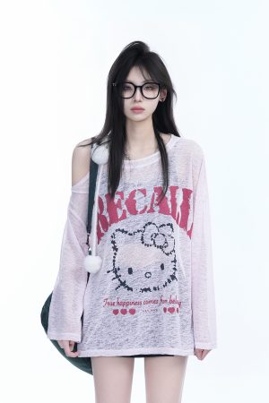 Lightweight Off-Shoulder Long Sleeve Cover-Up T-Shirt for Women - American Style Summer Sun Protection Top