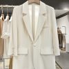 Lightweight Off-White Women's Suit Jacket - Stylish Minimalist Blazer for Summer Commuting, Fashionable 2025 Design