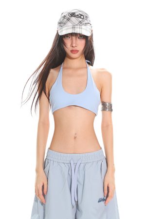 Lightweight Oxygen Sports Yoga Casual Slimming Summer Vest for Women - Large U-Neck Halter Tie Bra - Perfect for Activewear and Fitness