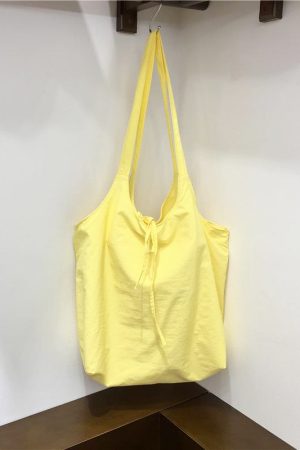 Lightweight Polka Dot Checkered Canvas Shopping Bag - Large Capacity Summer Shoulder Tote - Korean Style Ins Fashion