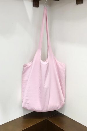 Lightweight Polka Dot Checkered Canvas Shopping Bag - Large Capacity Summer Shoulder Tote - Korean Style Ins Fashion