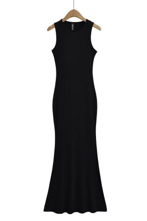 Lightweight Sexy Mermaid Dress for Women - Slim Fit Bodycon Sleeveless Long Dress for Spring and Summer Fashion