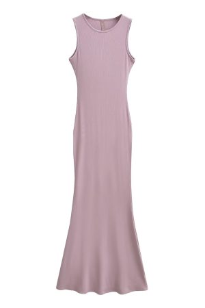 Lightweight Sexy Mermaid Dress for Women - Slim Fit Bodycon Sleeveless Long Dress for Spring and Summer Fashion