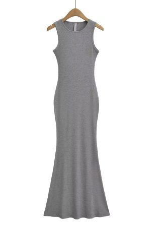 Lightweight Sexy Mermaid Dress for Women - Slim Fit Bodycon Sleeveless Long Dress for Spring and Summer Fashion