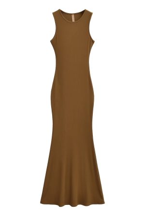 Lightweight Sexy Mermaid Dress for Women - Slim Fit Bodycon Sleeveless Long Dress for Spring and Summer Fashion