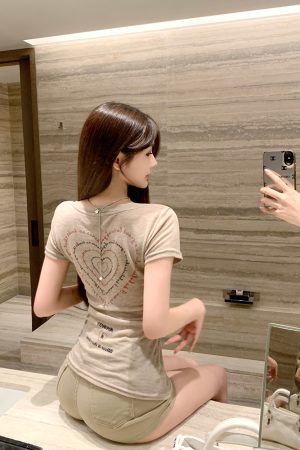 Lightweight Sheer Letter Print T-Shirt for Women - Trendy 90s Style Top