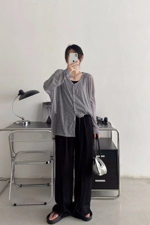 Lightweight Sheer Sun Grapefruit Cardigan - Women's Long Sleeve Summer Outerwear, Loose & Breathable Air Conditioning Jacket