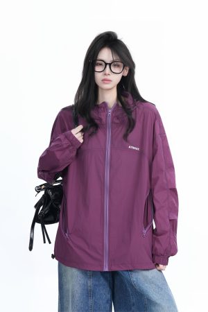 Lightweight UV Protection Jacket for Women, Loose Fit Zip-Up Hooded Coat, Ice-Feel Fabric, Sun Protection Outerwear
