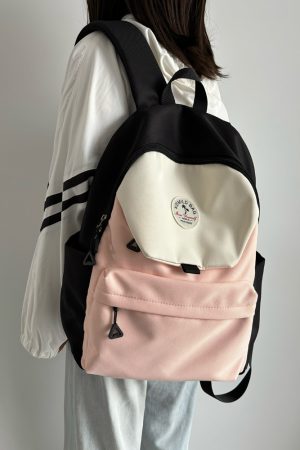 Lightweight Water-Resistant Dual-Color Backpack for Women - Stylish Summer School Bag & Travel Backpack for Students 2025