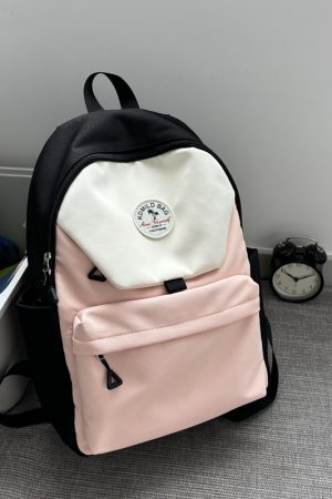 Lightweight Water-Resistant Dual-Color Backpack for Women - Stylish Summer School Bag & Travel Backpack for Students 2025