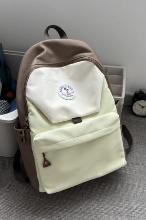 Lightweight Water-Resistant Dual-Color Backpack for Women - Stylish Summer School Bag & Travel Backpack for Students 2025