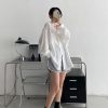 Lightweight White Long-Sleeve Sun Protection Shirt for Women - Loose Korean Style Tencel Jacket Top for Spring and Summer