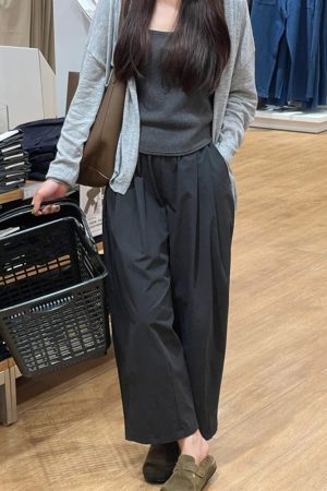 Lightweight Wide-Leg Balloon Pants for Women, Japanese Style Cropped Carrot Pants, Loose Fit Summer Trousers for Petite Fashion
