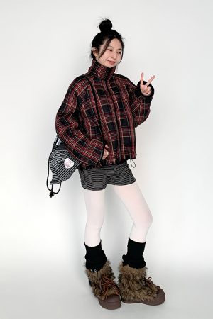 Little Devil Velvet Layering Leggings for Autumn Winter - Striped Inner Wear with Anti-Exposure Safety Shorts