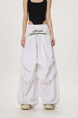 Loose Casual Straight Leg Paratrooper Pants for Women - American Streetwear Jazz Dance Wide Leg Trousers