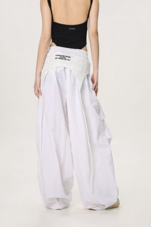 Loose Casual Straight Leg Paratrooper Pants for Women - American Streetwear Jazz Dance Wide Leg Trousers