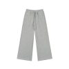 Loose Casual Wide-Leg Terry Sweatpants with Drawstring Elastic Waist â€“ Solid Color Autumn Winter Fashion Pants