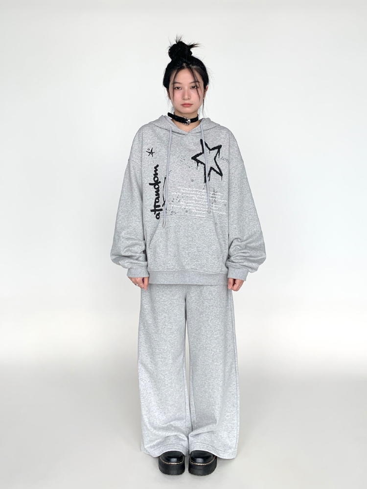 Loose Casual Wide-Leg Terry Sweatpants with Drawstring Elastic Waist – Solid Color Autumn Winter Fashion Pants Loose Casual Wide-Leg Terry Sweatpants with Drawstring Elastic Waist – Solid Color Autumn Winter Fashion Pants