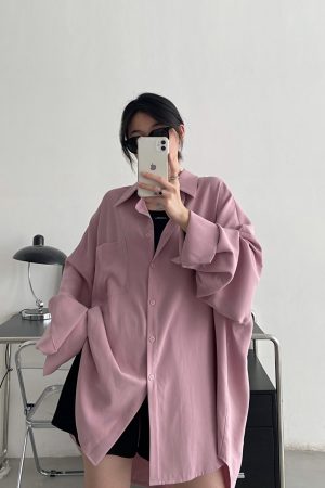 Loose Long Sleeve White Shirt for Women - Unique Sun Grapefruit Design, French Style, Perfect for Spring and Autumn Outerwear