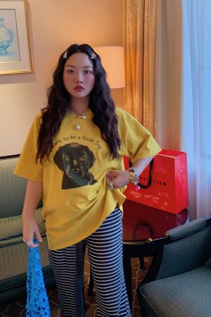 Loose Printed T-Shirt for Women, Short Sleeve Plus Size Summer Top, 2025 New Style, Korean Lazy Fashion, Casual Everyday Wear