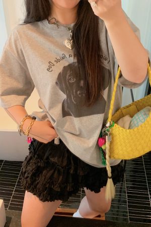 Loose Printed T-Shirt for Women, Short Sleeve Plus Size Summer Top, 2025 New Style, Korean Lazy Fashion, Casual Everyday Wear