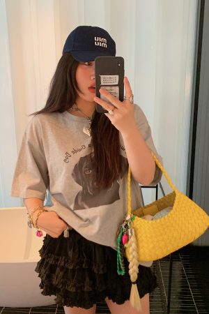 Loose Printed T-Shirt for Women, Short Sleeve Plus Size Summer Top, 2025 New Style, Korean Lazy Fashion, Casual Everyday Wear