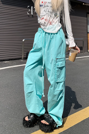 Loose Straight-Leg Work Pants for Women - Sporty Casual 2025 Dopamine Outfit in American Style for Petite Sizes