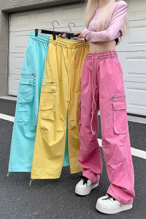 Loose Straight-Leg Work Pants for Women - Sporty Casual 2025 Dopamine Outfit in American Style for Petite Sizes