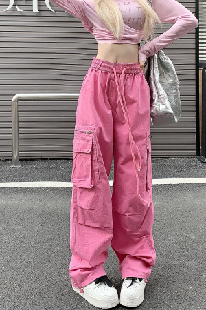 Loose Straight-Leg Work Pants for Women - Sporty Casual 2025 Dopamine Outfit in American Style for Petite Sizes