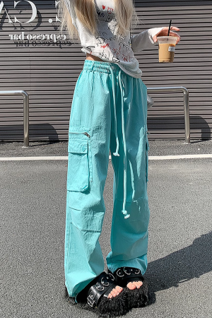 Loose Straight-Leg Work Pants for Women - Sporty Casual 2025 Dopamine Outfit in American Style for Petite Sizes