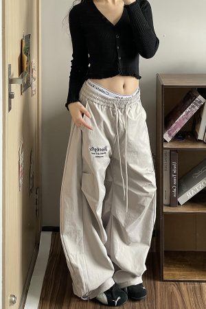 Loose Wide-Leg Cargo Pants for Women, 2025 Hip-Hop Style, Pleated Street Dance Trousers, Casual Sportswear, Streetwear Fashion