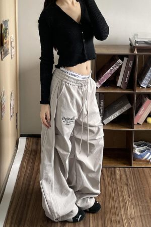 Loose Wide-Leg Cargo Pants for Women, 2025 Hip-Hop Style, Pleated Street Dance Trousers, Casual Sportswear, Streetwear Fashion