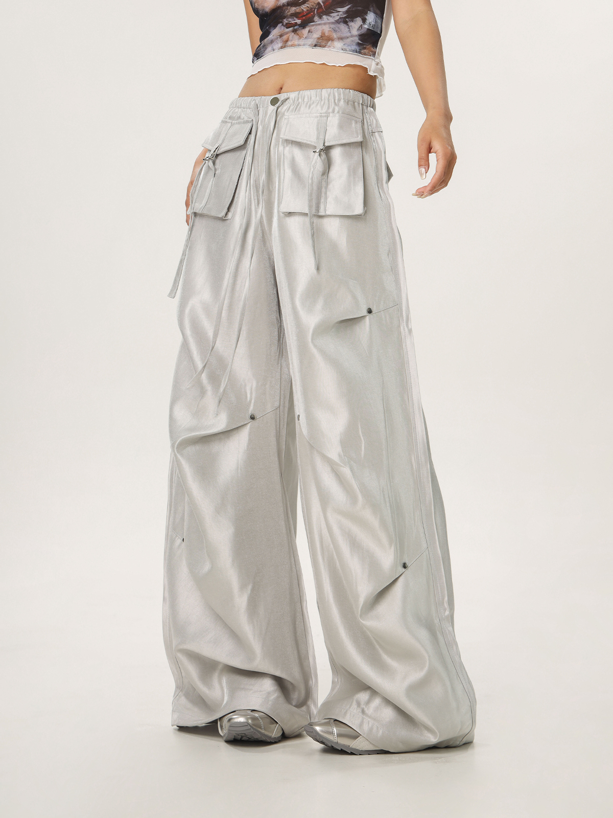 Loose Wide-Leg Hip Hop Dance Pants for Men and Women - Casual Jazz Style Workwear, Perfect for 90s and Y2K Fashion Loose Wide-Leg Hip Hop Dance Pants for Men and Women - Casual Jazz Style Workwear, Perfect for 90s and Y2K Fashion