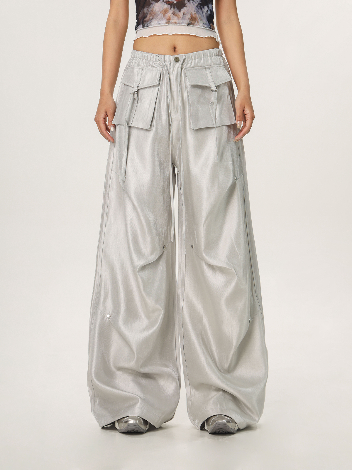 Loose Wide-Leg Hip Hop Dance Pants for Men and Women - Casual Jazz Style Workwear, Perfect for 90s and Y2K Fashion Loose Wide-Leg Hip Hop Dance Pants for Men and Women - Casual Jazz Style Workwear, Perfect for 90s and Y2K Fashion