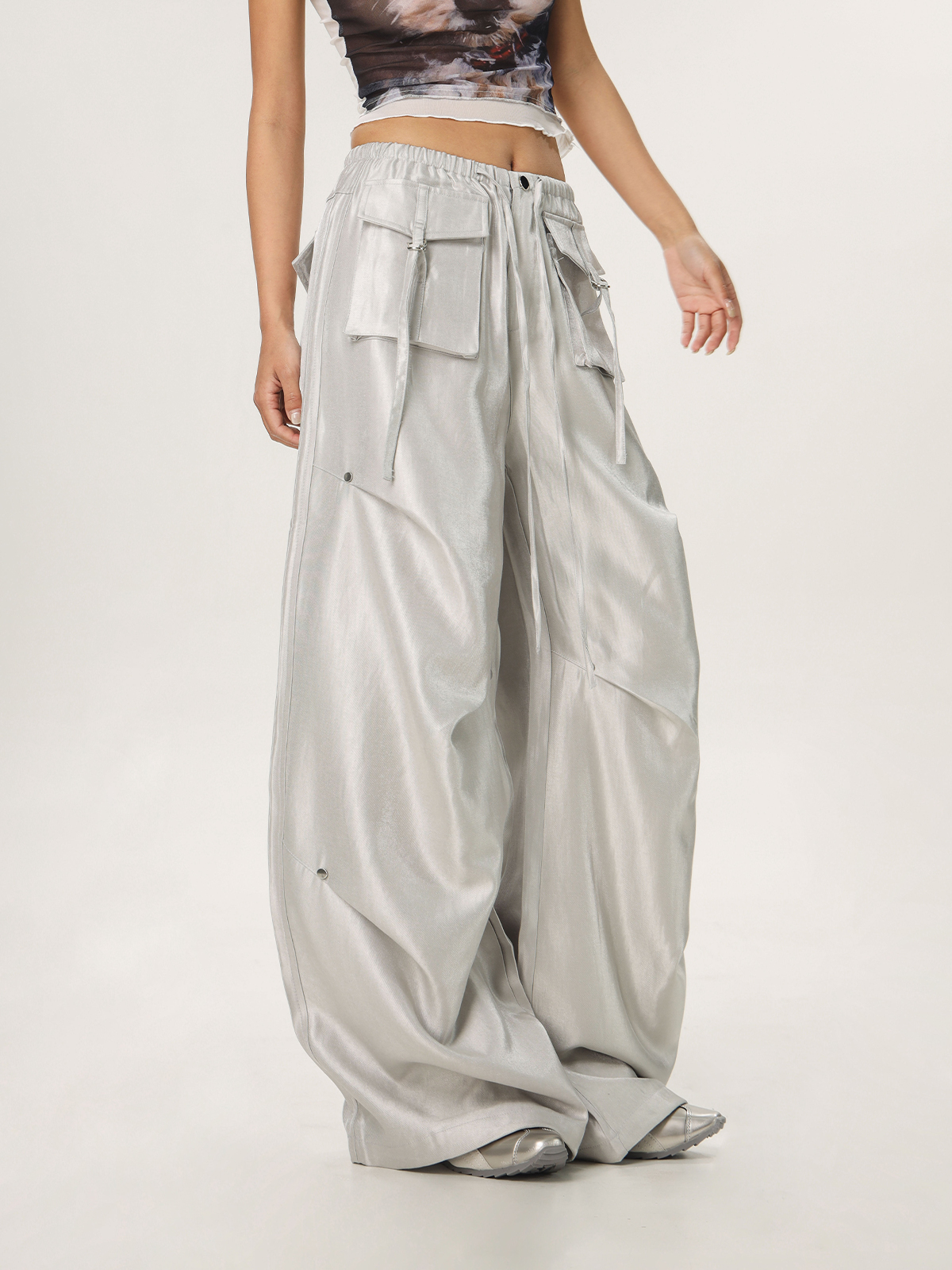 Loose Wide-Leg Hip Hop Dance Pants for Men and Women - Casual Jazz Style Workwear, Perfect for 90s and Y2K Fashion Loose Wide-Leg Hip Hop Dance Pants for Men and Women - Casual Jazz Style Workwear, Perfect for 90s and Y2K Fashion