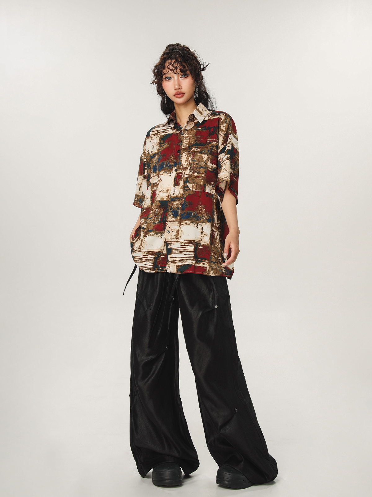 Loose Wide-Leg Hip Hop Dance Pants for Men and Women - Casual Jazz Style Workwear, Perfect for 90s and Y2K Fashion Loose Wide-Leg Hip Hop Dance Pants for Men and Women - Casual Jazz Style Workwear, Perfect for 90s and Y2K Fashion