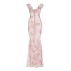 Low-Neck Fitted Butterfly Long Dress for Women - Rose Valley Vacation Style with Mesh Splicing, Perfect for Summer and Y2K Fashion