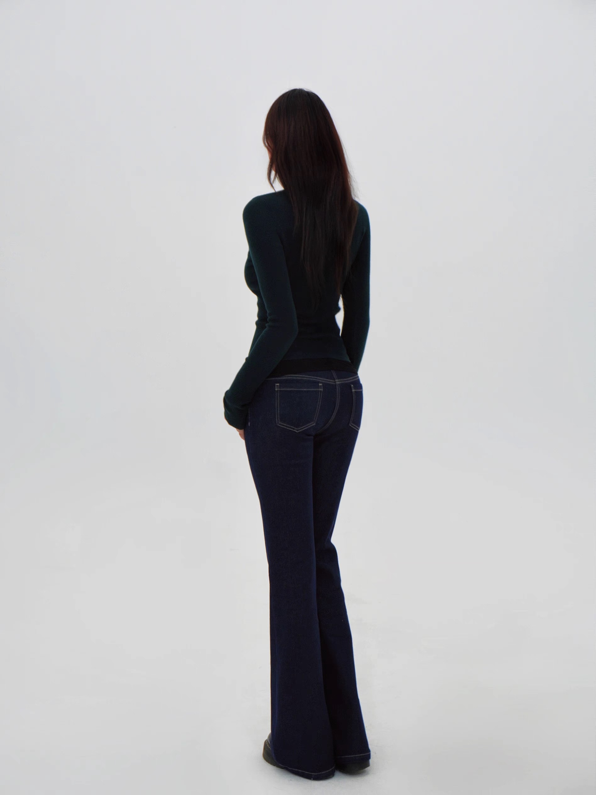 Low-Rise Raw Color Straight-Leg Flared Jeans - 90s Vintage Inspired Denim for Effortless Style Low-Rise Raw Color Straight-Leg Flared Jeans - 90s Vintage Inspired Denim for Effortless Style