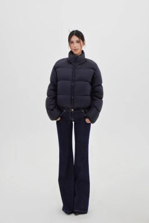 Low-Rise Raw Color Straight-Leg Flared Jeans - 90s Vintage Inspired Denim for Effortless Style