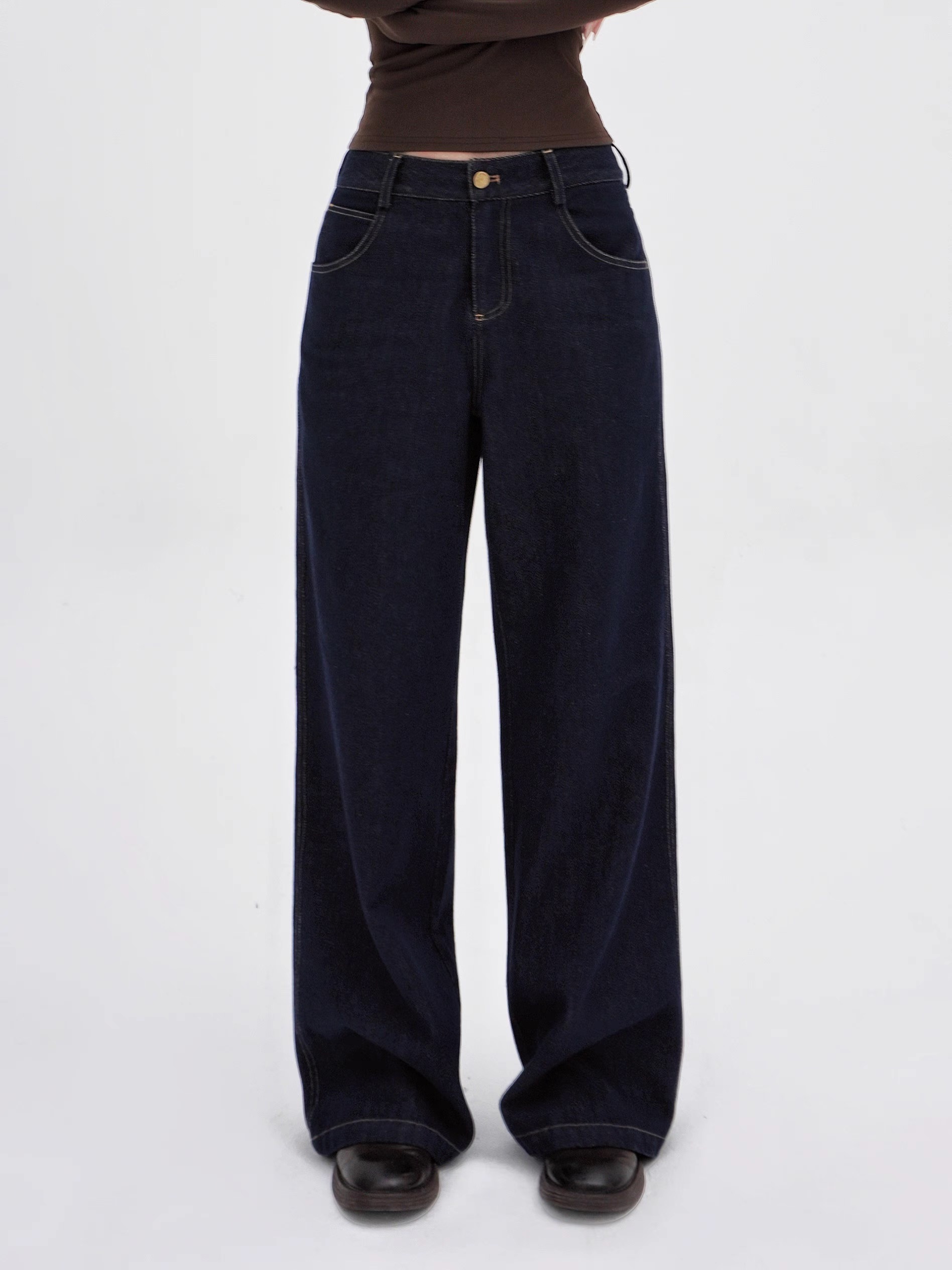 Low-Rise Vintage Loose Wide-Leg Jeans for Women - 90s Inspired Denim Trousers Low-Rise Vintage Loose Wide-Leg Jeans for Women - 90s Inspired Denim Trousers