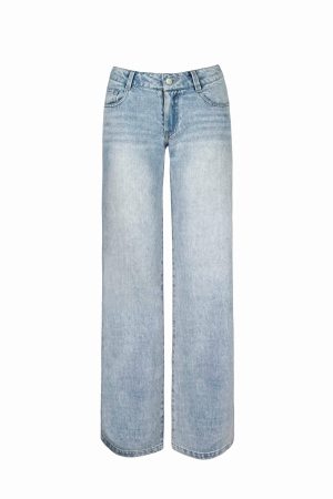 Low-Waist Straight-Leg Slimming Jeans for Women - Trendy Y2K Style, Perfect for Casual Outfits and Everyday Wear
