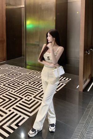 Luna Lona Sleeveless Knitted Top - Slim Fit Small Fragrance Style for Women - Trendy Y2K Inner Wear