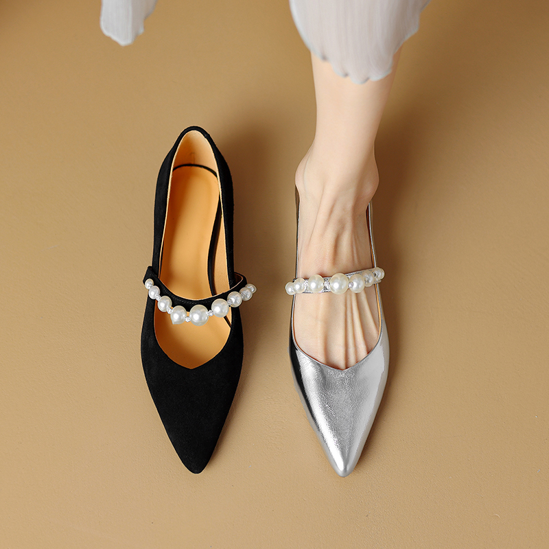 Mary Jane Shoes for Women - Pointed Flat, Soft Comfortable Design, Shallow Mouth Style, Italian Corso Venezia Inspired Footwear Mary Jane Shoes for Women - Pointed Flat, Soft Comfortable Design, Shallow Mouth Style, Italian Corso Venezia Inspired Footwear