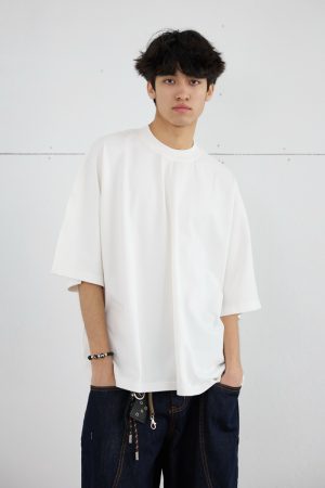 Men's 275g Heavyweight Pure Cotton Seamless Basic Short Sleeve T-Shirt - Loose Fit Spring/Summer Essential