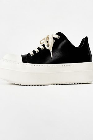 Men's American Retro Thick-Soled Black Platform Shoes, Chunky Canvas Derby Style, Height-Increasing Couples' Footwear