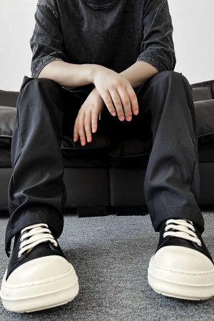 Men's American Style Cleanfit Derby Shoes with Milk-Flavored Sole, Minimalist Canvas Sneakers for High Street Commuting