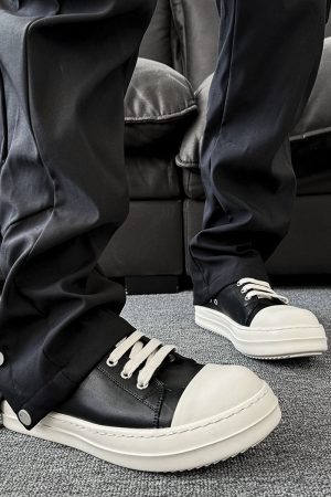 Men's American Style Cleanfit Derby Shoes with Milk-Flavored Sole, Minimalist Canvas Sneakers for High Street Commuting