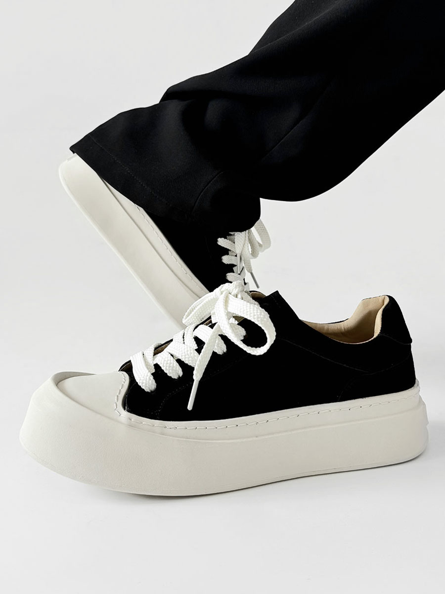 Men's American-Style Oversized Canvas Shoes with Milk-Flavored Sole, Retro Platform Sneakers for Commuting and Training Men's American-Style Oversized Canvas Shoes with Milk-Flavored Sole, Retro Platform Sneakers for Commuting and Training